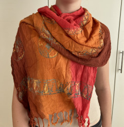 orange and red scarf