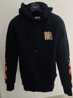 LUXE :BRICKTOWN HOODIE, BLACK WITH EMBROIDERY, 80%, LIKE NEW 25.-