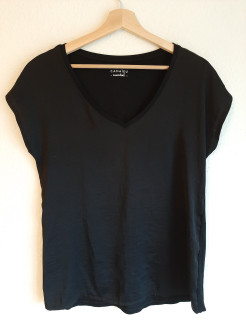 Black silk T-shirt