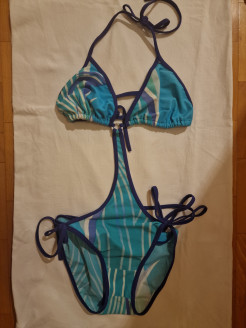 1-piece swimming costume blue