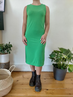 Green open back dress - TopShop