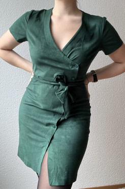 Robe décolleté verte sapin