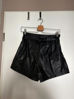 Leather-effect shorts