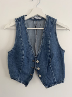 Denim waistcoat zara