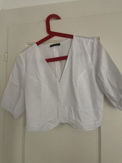 T-shirt - White crop top - size 38