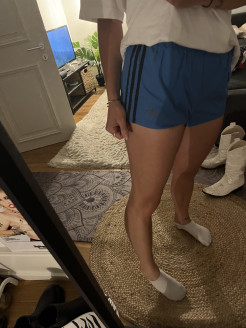adidas vintage blue sport shorts