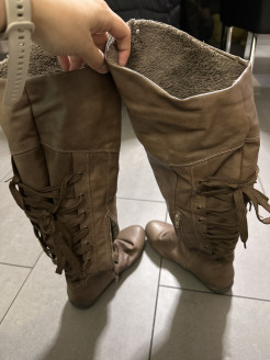 Brown high boots