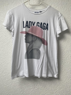 T-shirt blanc lady gaga