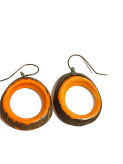 Boucle d’oreille vintage orange 