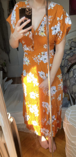 Orange dress with flower