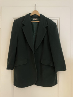 grüner Vintage-Blazer aus Wolle und Kaschmir