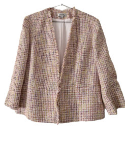 2 piece set - Brand New Tahari chanel-style 2 piece pink tweed skirt suit (US 16)