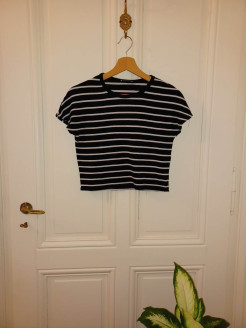 Black and white striped top