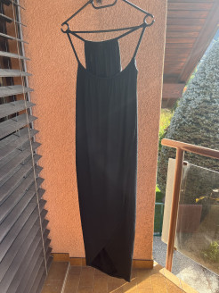 Black maxi dress with slit
