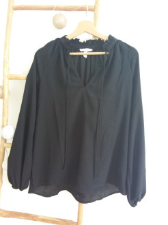 Black flared blouse