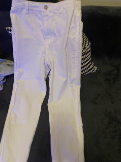 Slim White Trousers