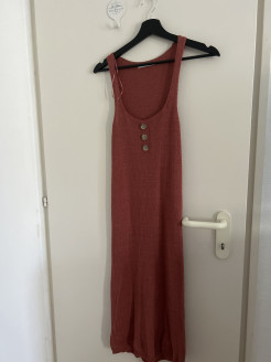 Brick-coloured long dress