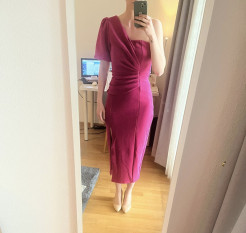 Robe mi-longue rose