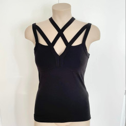 ANNA FIELD Schwarzes ärmelloses Top-Top-Top - Größe XS - NEU MIT ETIKETTE