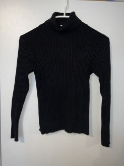 Black knitted turtleneck jumper