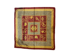 100% brown and yellow silk square