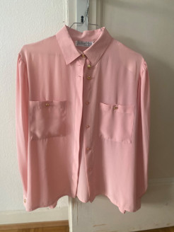 Baby pink silk vintage blouse