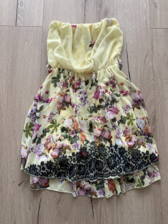 Short strapless floral dress