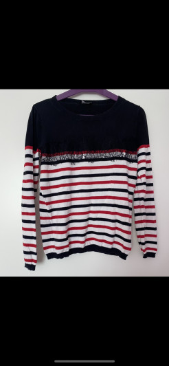 Stripe and lace-embroidered KOOKAÏ jumper