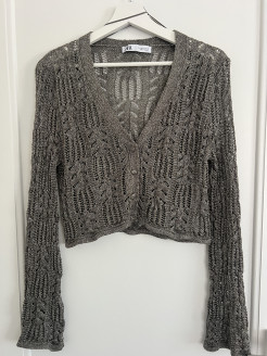 Zara silver party cardigan