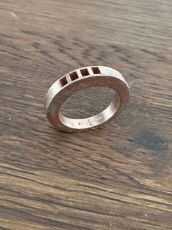 Parts of Four ring, rose gold and 925 silver