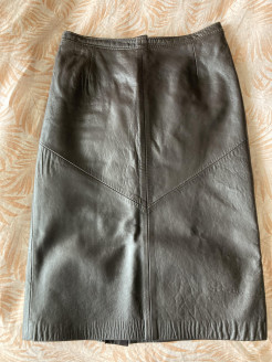 Chocolate vintage leather skirt