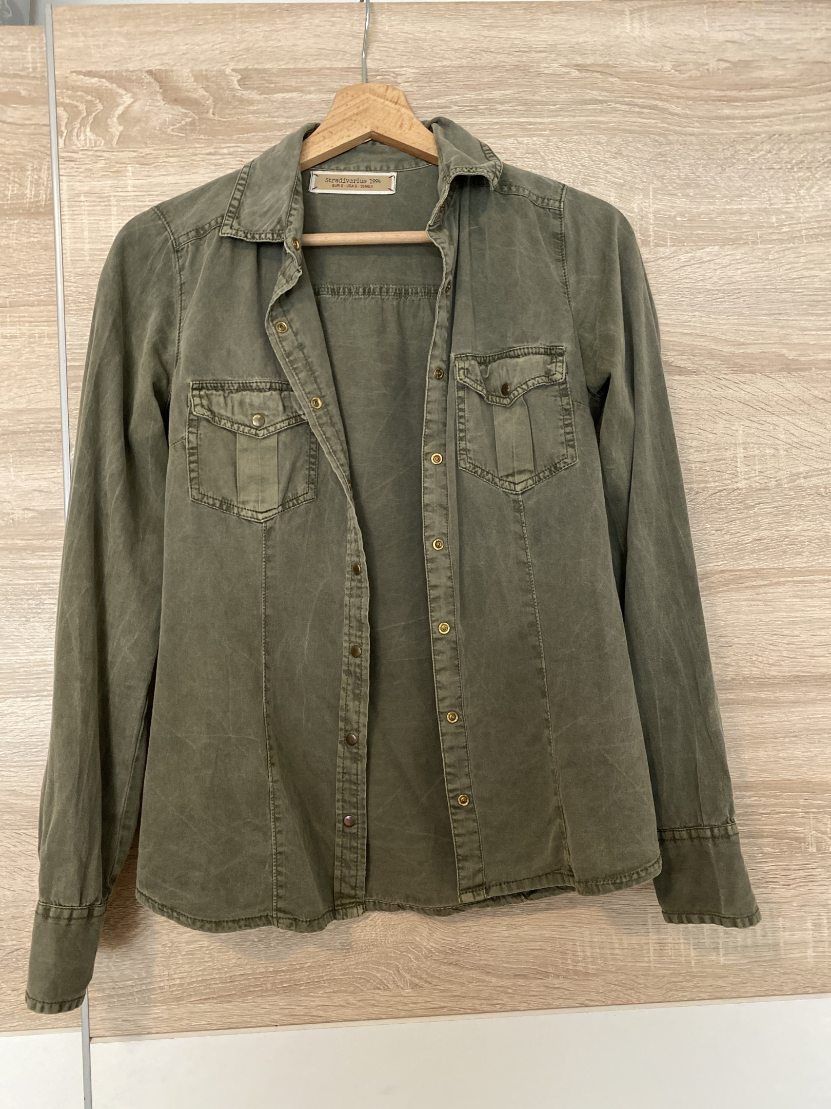 Green on sale denim shirt