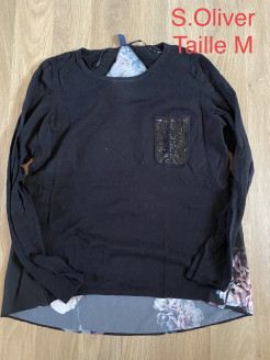 Feiner Pullover aus zwei Materialien