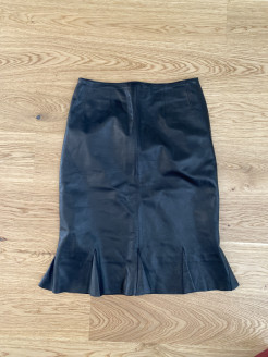 Pencil leather skirt