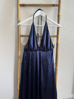 Satin-Kleid blau