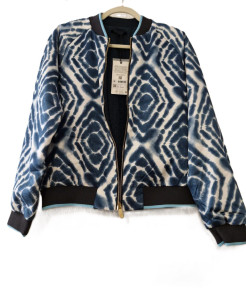 New Scotch & Soda Reversible Bomber Jacket ikat blue/green (XS)