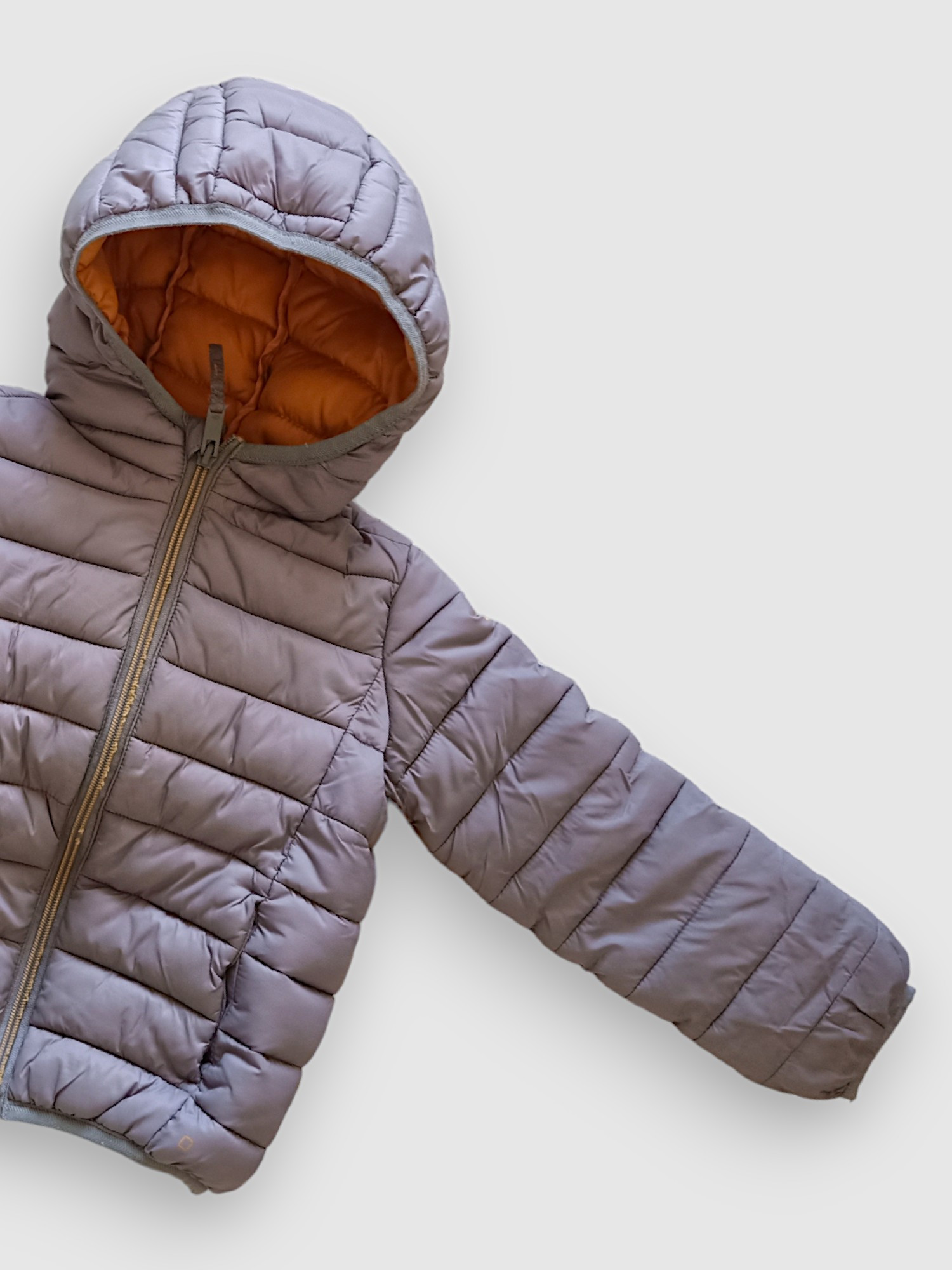 Grey and orange down jacket 4 years / 104 cm