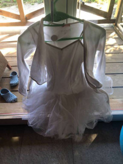 White repetto tuttu with white repetto waistcoat and 12 year old ribbon