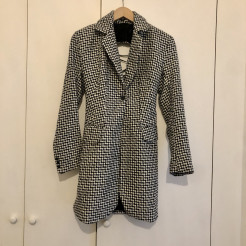 Houndstooth pattern jacket Lace-up back Zara