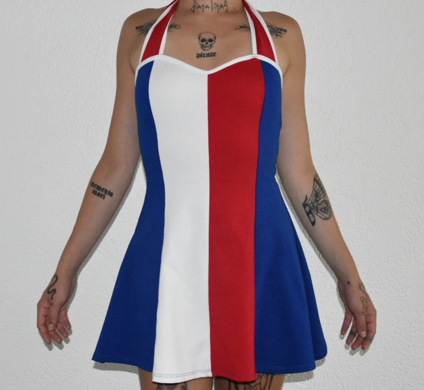 tricolour dress