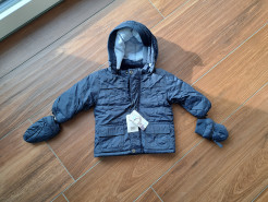 Hooded down jacket with mittens (S. 68 - 6 months)