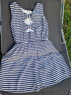 Elegant blue and white striped DRESS