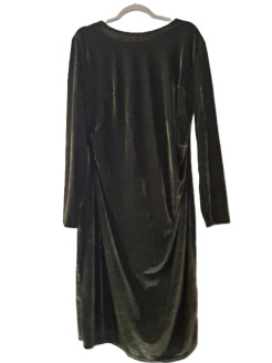 Robe courte froncée en velours stretch vert sauge (XXL/ US 12))