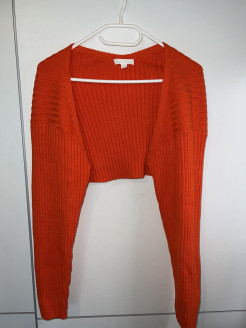 Orange knitted cardigan