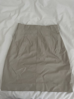 Beige faux leather skirt