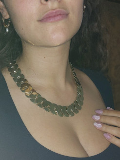 Vintage-Halskette aus vergoldetem Stahl
