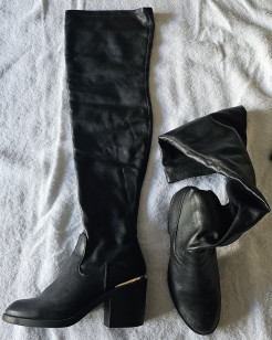 Even&Odd leatherette thigh boots 38