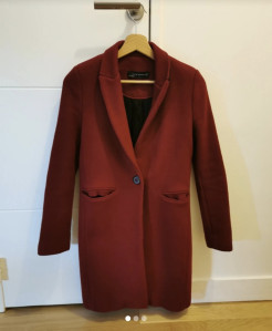 Burgundy coat Zara