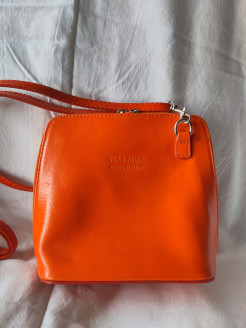 Vera Pelle Femmes Cross Body Orange Cuir Véritable Sac à Main