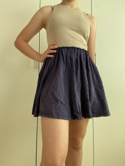 Short navy skirt